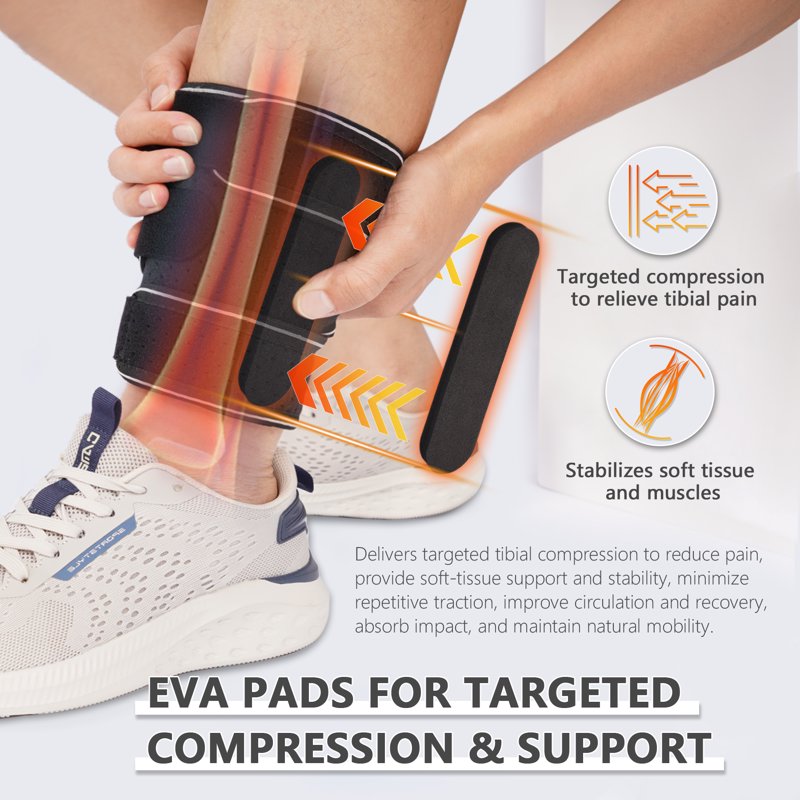 Calf Support Sleeves for Men and Women Shin Compression Brace for Shin Splints Relief