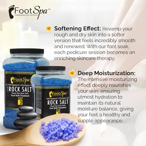 Detox Foot Soak Pedicure and Bath Salt, 128 Oz - Made with Dead Sea Salts, Eucalyptus and Peppermint Oil - Hydrates, Softens and Moisturizes