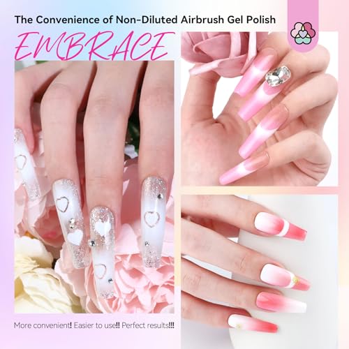 SAVILAND Airbrush Gel Nail Polish - 2026 Must Have 24 Colors, Dilution-Free & Non-Acetone for Gradients & Blush Nails, High Saturation for Layered Art, Home & Salon Nail Set