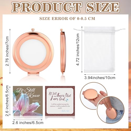 36pcs/12sets Christmas Christian Mirror Gifts for Women Bulk Bible Verse Cards with Makeup Compact Pocket Mirror Religious Christmas Church Party Favors for Xmas Stocking Stuffers Women
