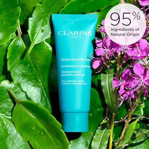 Clarins Hydra-Essentiel Matte Gel|Intensely Hydrating & Mattifying|60 Seconds to Plumper Skin*|Softens & Refreshes|Double Dose of Hyaluronic Acid|Normal-Combination Skin|2.6 Ounces