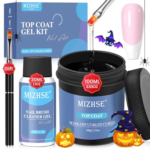 MIZHSE 100ML No Wipe Gel Top Coat 9D Cat Eye Gel Nail Polish 8 Colors