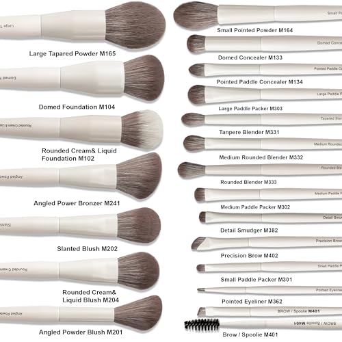 20 Pcs Pro Grade Makeup Brushes Set with Dense Ultra Soft Vegan Bristle,Elegant Design Make up Brushes for Powder, Foundation,Bronzer,Highlight,Face Blending Contour, Concealer, Eye shadow