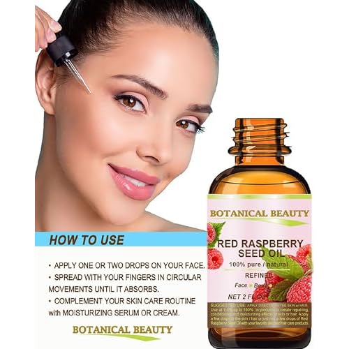 Botanical Beauty Red Raspberry Seed Oil 100% Pure Natural Undiluted Refined Cold Pressed Carrier Oil 0.5 Fl Oz - 15 ml for Face, Skin, Hair, Lips, Nails. Rich in Vitamin C, Vitamin E