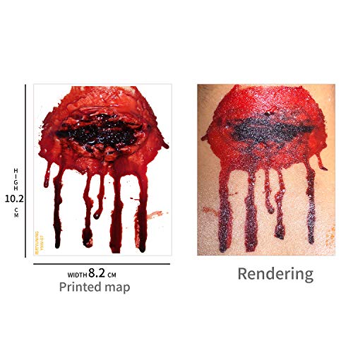 Halloween tattoo stickers, wound, simulated tattoo, scar stickers, knife simulation, waterproof tattoo stickers 24pcs (HL121-141 Message note model£¨total of 24 pcs£©)