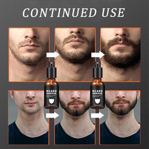 2 Pcs Beard Growth Oil, Unscented Beard Oil for Sensitive Skin Natural Soothing Moisturizer Softer & Thicker Shave Oil Beard Oil for Men Gifts for Him
