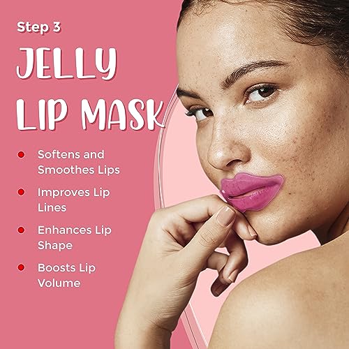 6-in-1 Lip Care Kit With Lip Sleeping Mask, Silicone Brush, Sugar Lip Scrub, Lip Mask Sheet to Reveal Luscious, Lip Exfoliator Scrub to Soft Lips ? Korean Lip Therapy Set for a Fuller