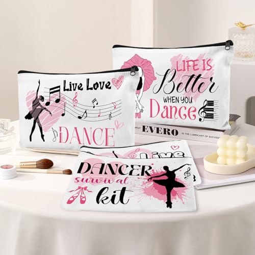 30pcs Dance Makeup Bag Dance Cosmetic Bags Dancer Gifts Survival Kit Pouch Travel Toiletry Bag Valentine's Day Gifts for Girls Women Dance Teacher Competition