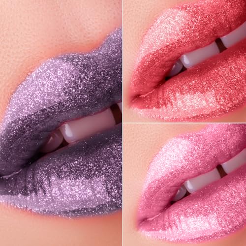 Profusion Cosmetics Sea Witch 3 PC Shimmer Lip Gloss - Long-Wearing Effortless Gliding, Intense Color and Creamy Texture, Versatile, Smooth & Vivacious Beauty Tool