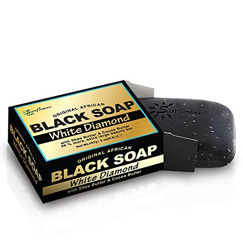 Sunflower Black Soap, White Diamond, 5 Ounce