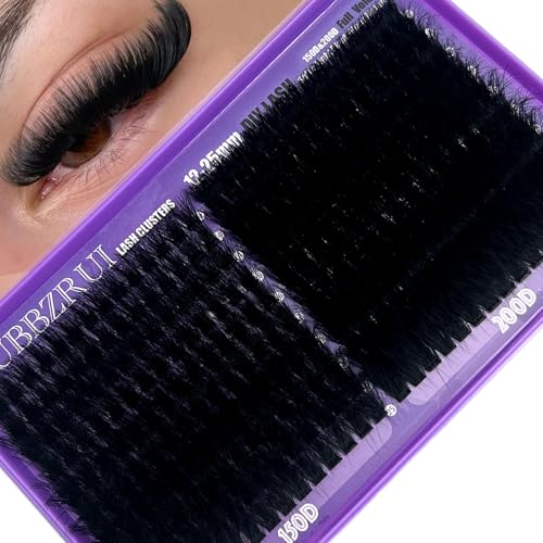 Volume Lash CLusters 12-25mm Long Cat Eye D Curl 280PCS Cluster Eyelash Extensions 150D+200D Thick DIY Lash Extesnion