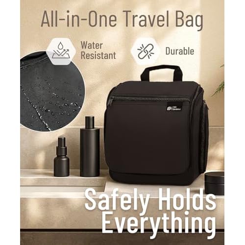 D&D Wanderlust D&D Hanging Travel Toiletry Bag for Men and Women ? Cosmetics, Makeup and Toiletries Organizer Kit with 10 Compartments