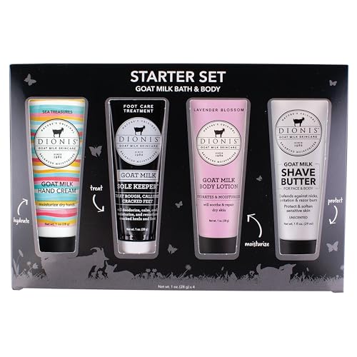 Dionis Goat Milk Bath & Body Starter Set 1 oz (Pack of 4)