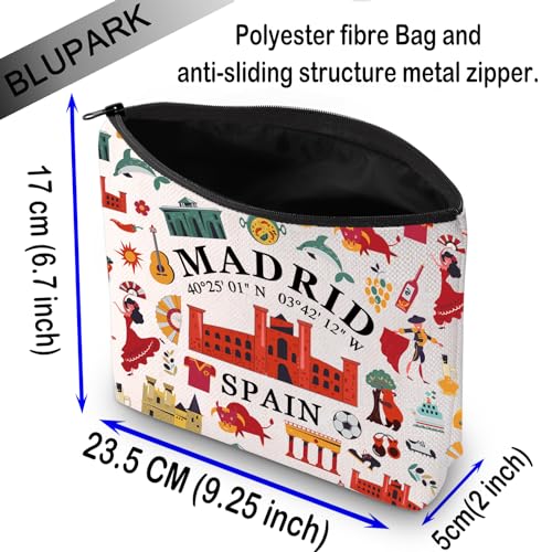 BLUPARK Spanish Mom Cosmetic Bag Madrid Souvenir Gift Madrid Spain Travel Makeup Bag Spain Lover Gift