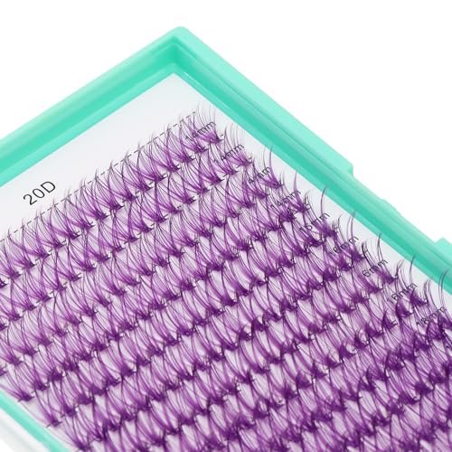 Bodermincer 7D/10D/20D/30D/40D/50D/60D/80D/100D Lash Cluster 240pcs D Curl Individual Cluster Eyelashes Fluffy false Eyelashes Extension Lash Cluster DIY at Home (20D Purple-14-16-18mm MIX)