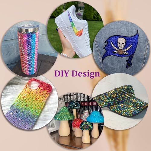 34000Pcs Resin Rhinestones with Tweezers for Bedazzling, Multicolor 3mm Crystal with 3Pcs 10ml B7000 Jewelry Glue for Bedazzled Nail Art Crafting Makeup