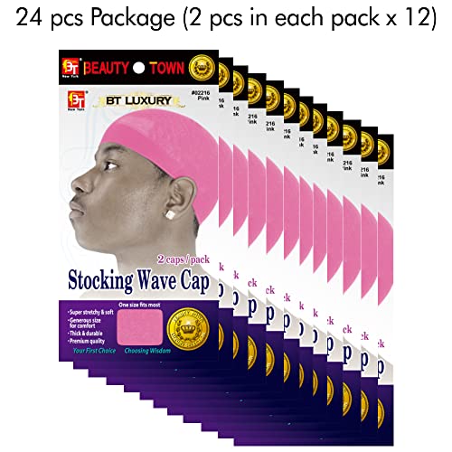 24 Pcs Wave Cap Stocking Stretch Compression Long Lasting Lightweight Comfortable Fit Durable Skull Headwear