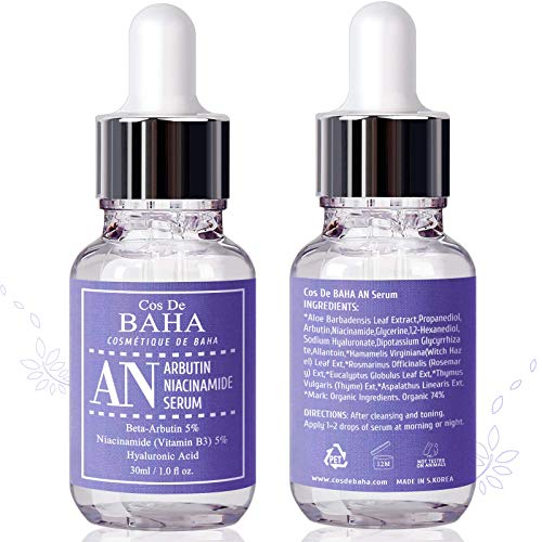 Arbutin 5% Serum for Face with Niacinamide 5% - Treating Pigmentations, Melasma, Dark Spot Corrector, Prevent Skin Discolouration, 1 Fl Oz (30ml) (Pack of 2)