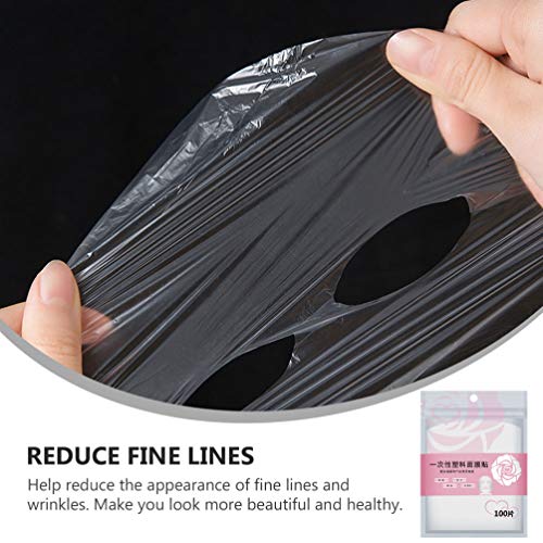 Beaupretty 400Pcs DIY Facial Sheet: Plastic face paper sheet - Precut Plastic Facial Cover for Home and Salon Clear