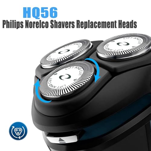 6PCS HQ56 Compatible with Steel Replacement Heads for Philips Norelco Razor fits for HQ6940 HQ6868 HQ6970 (6-pack)