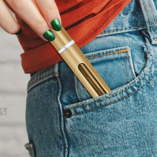 5ML Portable Travel Perfume Bottle Rrefillable Set,Mini Cologne Travel Bottle Keychain,Empty Perfume Atomizer for Women Men (6 Colors)