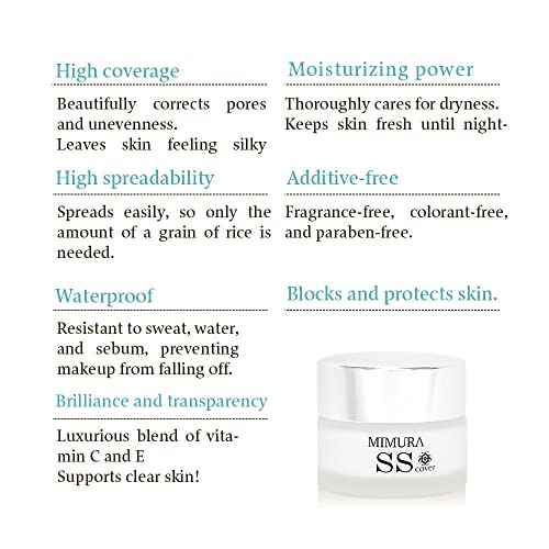 MIMURA Smooth Skin Cover Foundation Primer 20g Pores Makeup Concealer Cream Coverage Japanese Waterproof Makeupbase