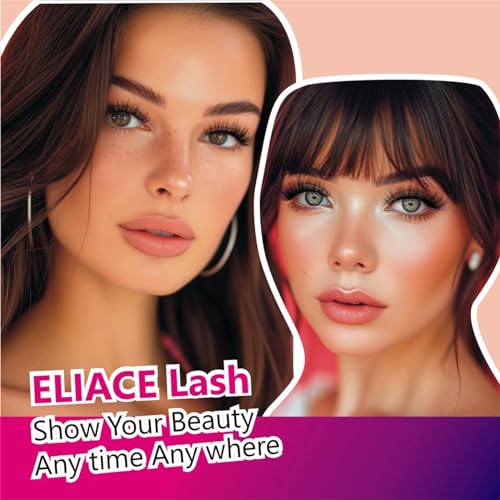 Eliace False Eyelashes Natural look Cat Eye Lashes Wispy Strips 3D Mink Lashes Fake Eyelashes Volume Fluffy Thick,Thin Soft Band Comfortable Dramatic Cross Wispy Lash Reusable,15 Pairs Alice Style