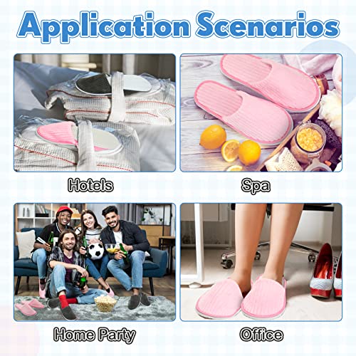 Zhehao 10 Pairs Disposable Slippers Washable House Slippers for Guests Bulk Women Men Spa Hotel Bath Slipper Soft Cotton Linen Non Slip Breathable for Indoor Travel Bedroom Party