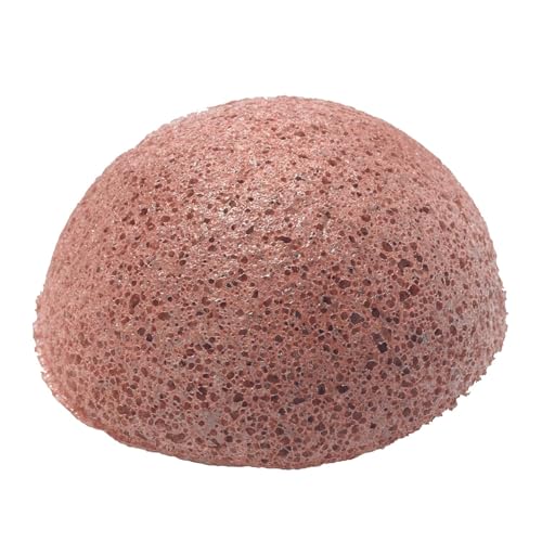 MZ Skin Natural Konjac Sponge Duo Pack of 2 ? French Red Clay Infused Facial Cleansing & Gentle Exfoliating Sponges, Removes Dirt & Makeup, Includes Jelly Travel Pouch