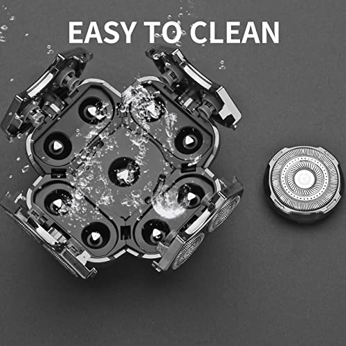 9 Blades Head Shaver Men's Electric Shaver Replacement Heads Universal Replacement Blade Head Electric Razor for Men (9D Silvery)