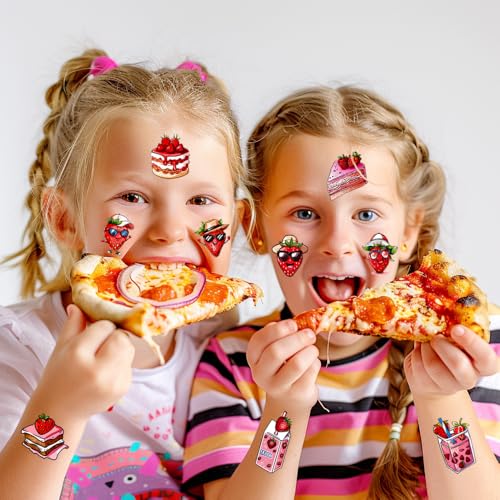 101+ Strawberry Temporary Tattoos ? Printable, Waterproof Fake Tattoos for Kids, Girls, Boys, Teens & Adults ? Ideal for Birthday Parties, Decorations (A)