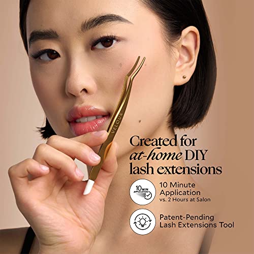 Velour Too Real Xtension Lash Applicator | Gold Stainless Steel | Double Ended Lash Tool for Easy False Eyelash Application