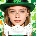 St Patricks Day Accessories Metallic Gold & Green Shamrock Freckles Temporary Tattoos - Shimmer Foil Clover Face Stickers for Women Girls, Waterproof Sparkle Irish Party Makeup (8 Sheets)