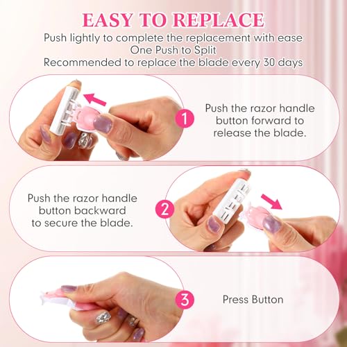 Lasnten 66 Pcs Razors for Women Bulk Sensitive Skin Razor Women's Disposable Shavers Include 3 Non-slip Handles and 63 Blade Refills