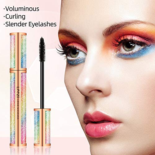 4D Silk Fiber Eyelash Mascara Waterproof - Thickening Long Lasting Smudge-Proof Natural Curling Lengthening All Day Exquisitely Extra Long Black (A)