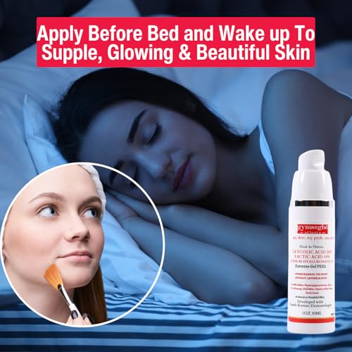 gymsegb? 20% Glycolic + 10% Lactic Acid AHA Chemical Peel ? Professional Facial Exfoliant with 3% Hyaluronic Acid for Texture, Dark Spots & Pores ? Fragrance?Free, Sensitive Skin & Melanin?Safe - 30ml