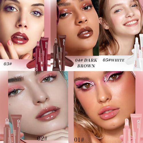 Lip Jam Hydrating Lip Gloss,5 Colors High Shine Glass Finish Lip Oil Long Lasting Nude Colors Shiny Jelly Lip Glow for Women and Girls