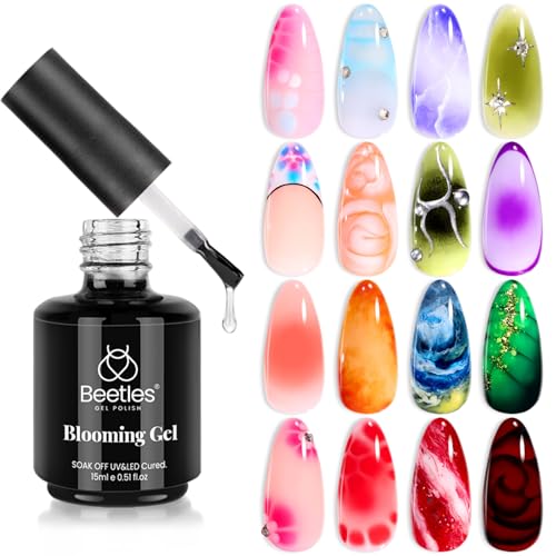 Beetles Nail Stamp Gel French Tip Nail Stamp Kit with Blooming Gel