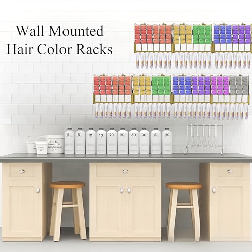 Hair Color Organizer for Salon - 2 PCS Metal Hair dye Tube Racks Storage Wall Mounted Cabinet Available