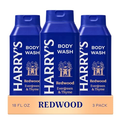 Harry's Men's Body Wash - Redwood - 18 fl oz - Shower Gel for Men - No Parabens,Sulfates,or Dyes,(Pack of 6)