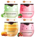 Bee Lip Balm Honey Pot, 4pcs Propolis Lip Mask Overnight Moisturizing Fruity Lip Balm with Stick, Hydrating Prevention Dry and Cracked Lip Scrubs Exfoliator Lip Care
