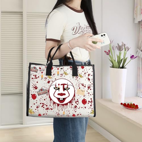 WZMPA Horror Clown Cosmetic Makeup Bag Clown Fans Gifts IT Horror Movie Inspired Makeup Zipper Pouch Bag Terror Merchandise (Horror Clown TB)