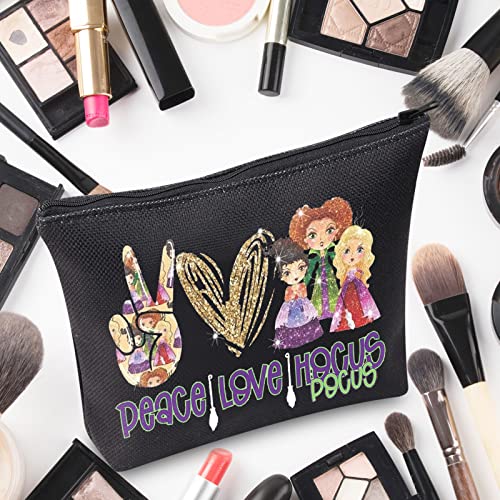 WZMPA Hocus Movie Cosmetic Bag Witch Sisters Fans Gift Peace Love Hocus Makeup Zipper Pouch Bag For Women Girls (Peace Hocus)