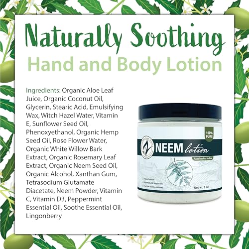 Zatural Neem Hand & Body Lotion | Daily Skin Moisturizer with Botanical Extracts | Conditioning Formula for Softness and Smoothness (8 Fl Oz)