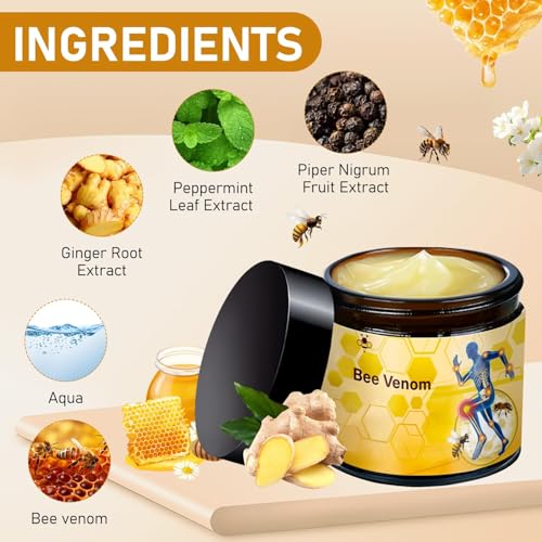 2PCS Bee Venom Cream, Bee Venom Gel, Professional Bee Venom Cream, Suitable for Back, Knee, Hands, Neck, Feet