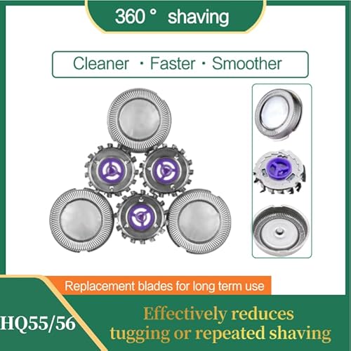 3PCS Replacement Heads Fit for Norelco Shaver HQ4 HQ55 HQ56 HQ3 825RX 835RX 850RX 875RX 885RX, Precision-cut Men's Electric Razor Blades,Wet and Dry Shaving,Long-lasting and Easy-to-install