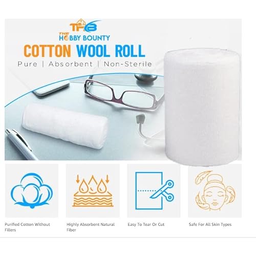 Pure Cotton Roll 100% High Absorbent Multipurpose Use for Makeup Remover Salon Beauty Baby Care Pure Cotton Wool Rolls (400 Gram)