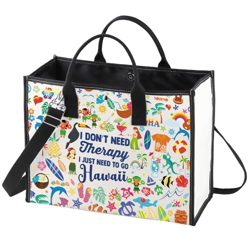 WZMPA Hawaii Vacation Travel Bag - Hawaiian Gifts I Don't Need Therapy I Just Need To Go Makeup Zipper Pouch Bag Trip Merchandise