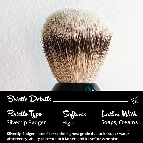 ROYAL SHAVE PB9 Silvertip Badger Shaving Brush ? Classic Wet Shaving Brush (Black)