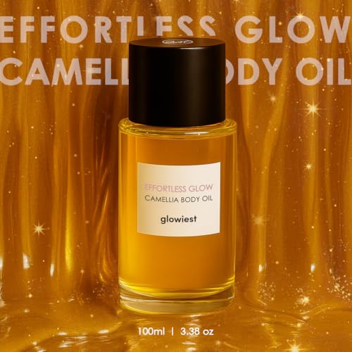 glowiest Effortless Glow Camellia Body Oil ? Anti-Aging & Antioxidant Formula with Camellia Japonica, Hazelnut & Castor Oils ? Lightweight, Fast-Absorbing, Deep Moisture ? 100ml
